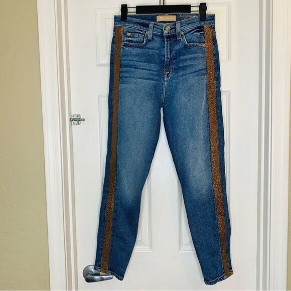 7 For All Mankind Luxe High Waist Ankle Skinny Jeans Size 26 - Picture 6 of 11
